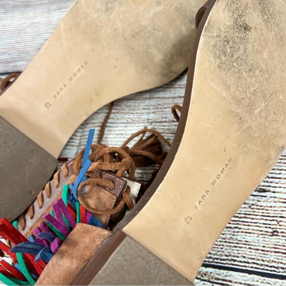 Zara Multicolor Fringe Sandals - Picture 7 of 13